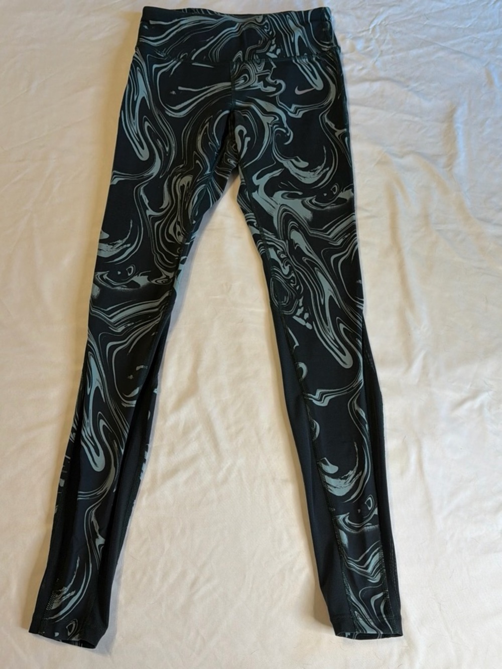 Nike Black Leggings with Teal Marble Swirl